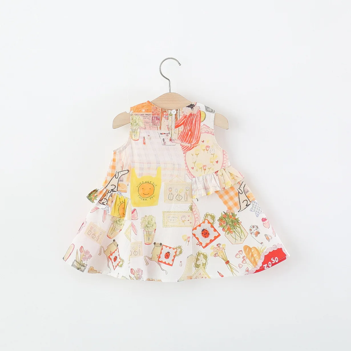 Baby Girl Dress Summer New Sweet Fashion Sleeveless Comfortable Daily Outing Vacation Style Children'S Clothing 9 Months-4 Years