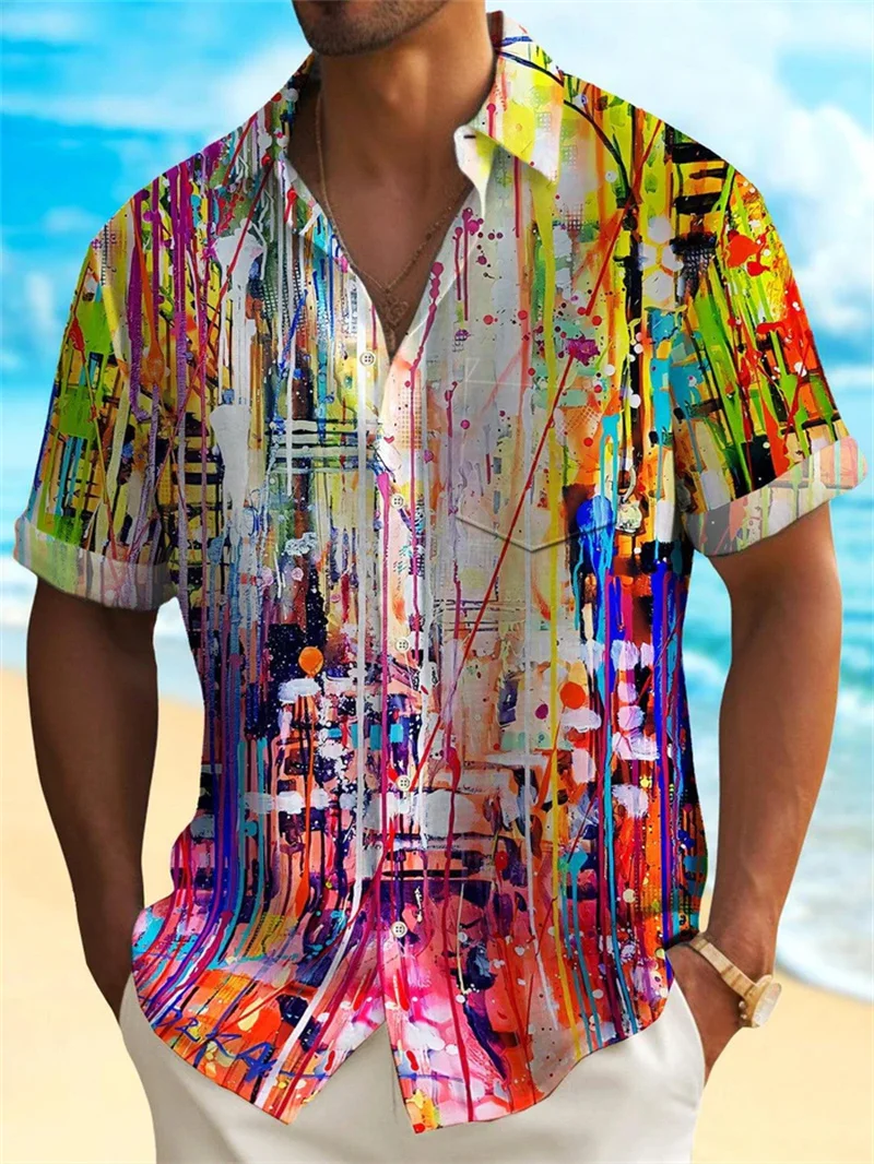 New Hawaiian Shirt Beach Summer Custom Hawaiian Shirt 3D Printed Men's Shirt Hip Hop Shirt