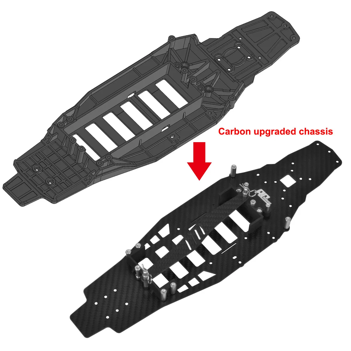 Custom Carbon Lower Deck Chassis Frame Kit for Tamiya FF03 FF-03 Pro Upgrade accessories