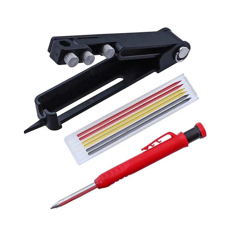 

Multifunctional Aluminum Alloy Scribing Profiler With Deep Hole Marker Pen, DIY Woodworking Measuring Tool