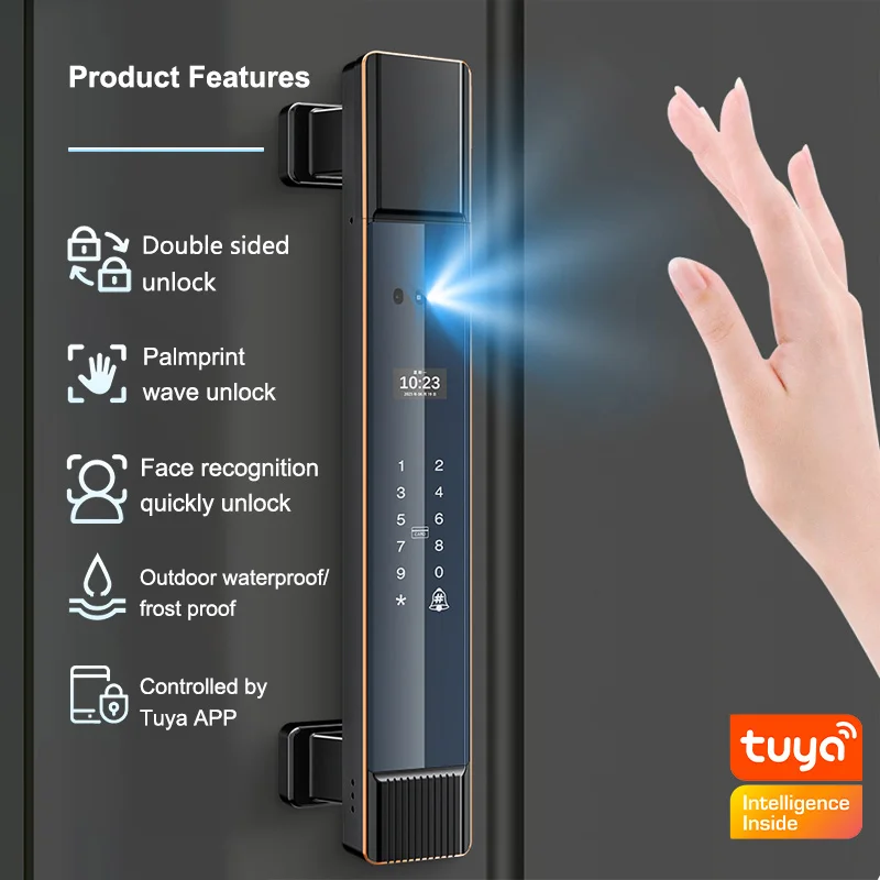 Glomarket Fechadura Waterproof Face Palm Print Biometric Eletronic Lock Body Digital Fingerprint Tuya Smart Door Lock