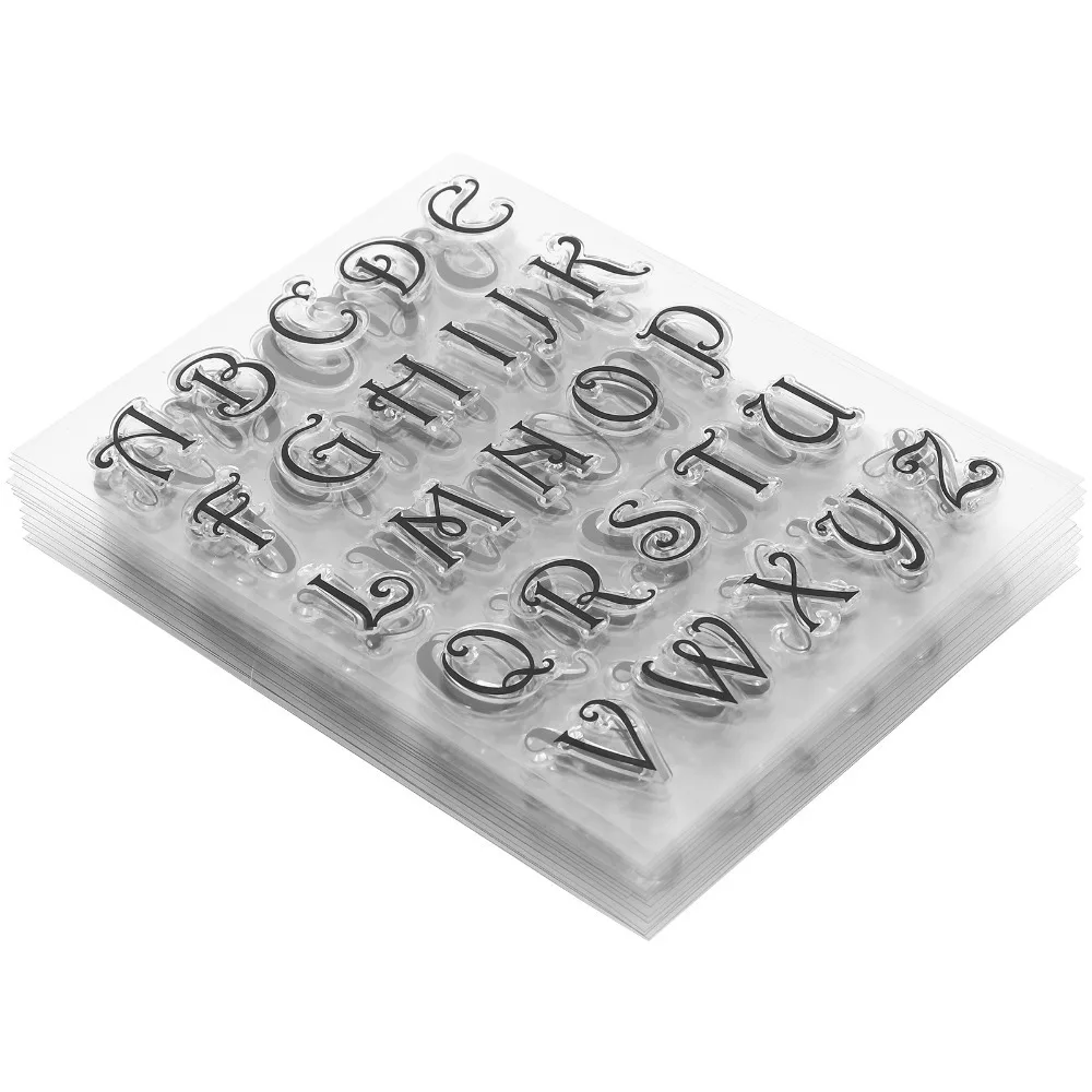8Pcs Craft Supplies TPR Clear Stamps Transparent Letter Pattern Hand Journal Stamps Reusable DIY Stamps Decorative Stamping