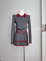 Autumn and Winter Korean Edition New Knitted Set Sweet College Style Knitted Sweater+pleated Skirt Fashion Two piece Set - Image 6