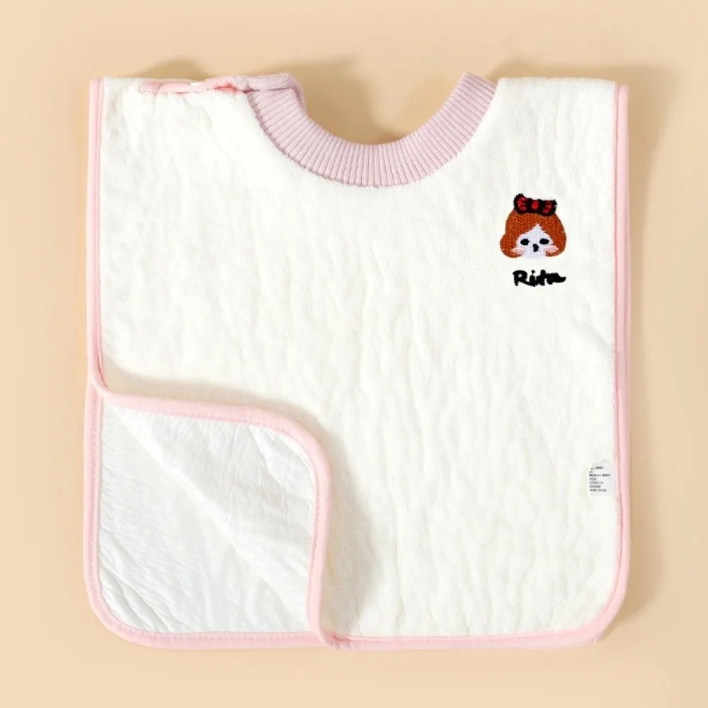 New Coral Velvet Towel Bib Cartoon Pattern Soft Touch Neck Towel Protective Barrier Infant Feeding Bib Face Washing