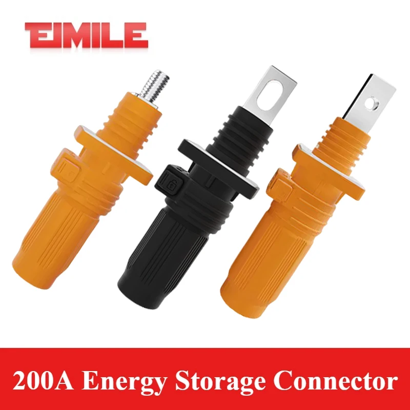 Waterproof 200A Energy Storage Connector Single-core High-voltage Direct-Insert Terminal Fast Inserting High-current Plug Socket