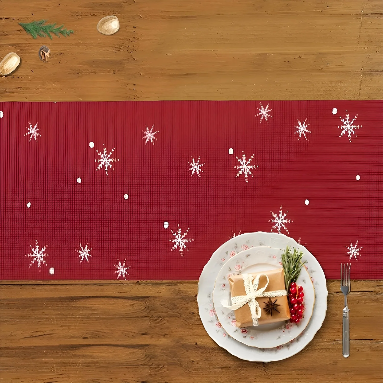 VIKAMA عيد الميلاد الرنة ندفة الثلج الجدول عداء عطلة جمع غرفة المعيشة طاولة طعام حفلة عيد الميلاد ديكور