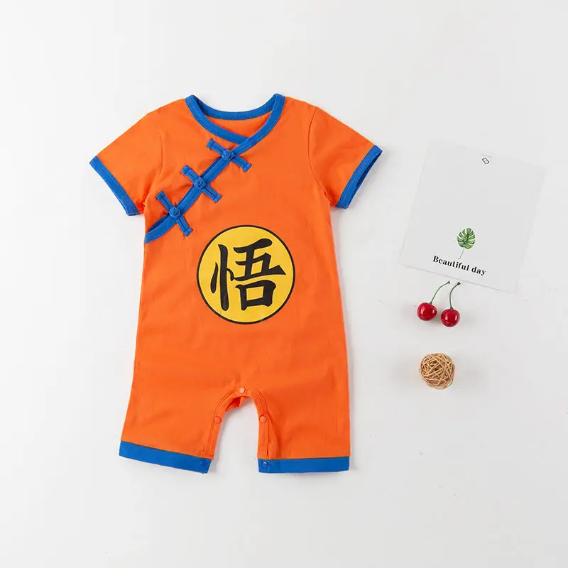 Anime Japanese Son Goku Summer Baby Jumpsuit Cartoon Kakarotto Child Overall Thin Clothes Cosplay Halloween Party Costume Cotton