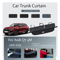 Car Trunk Curtain Cover For Audi Q7 4M 2016~2025 Retractable Trunk Luggage Rack Partition Shelter Anti-peeping Carro Accessories