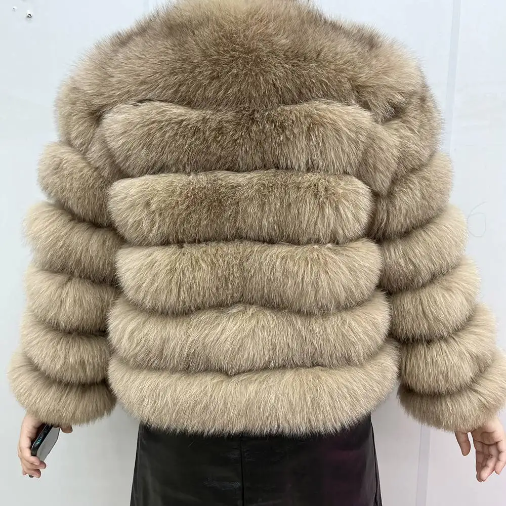 100% Natural Fur Jacket Real Fur Coat Winter Jacket Women Natural Fox Fur Luxury Fashion 50cm Short Jacket Wholesale Hot 2022