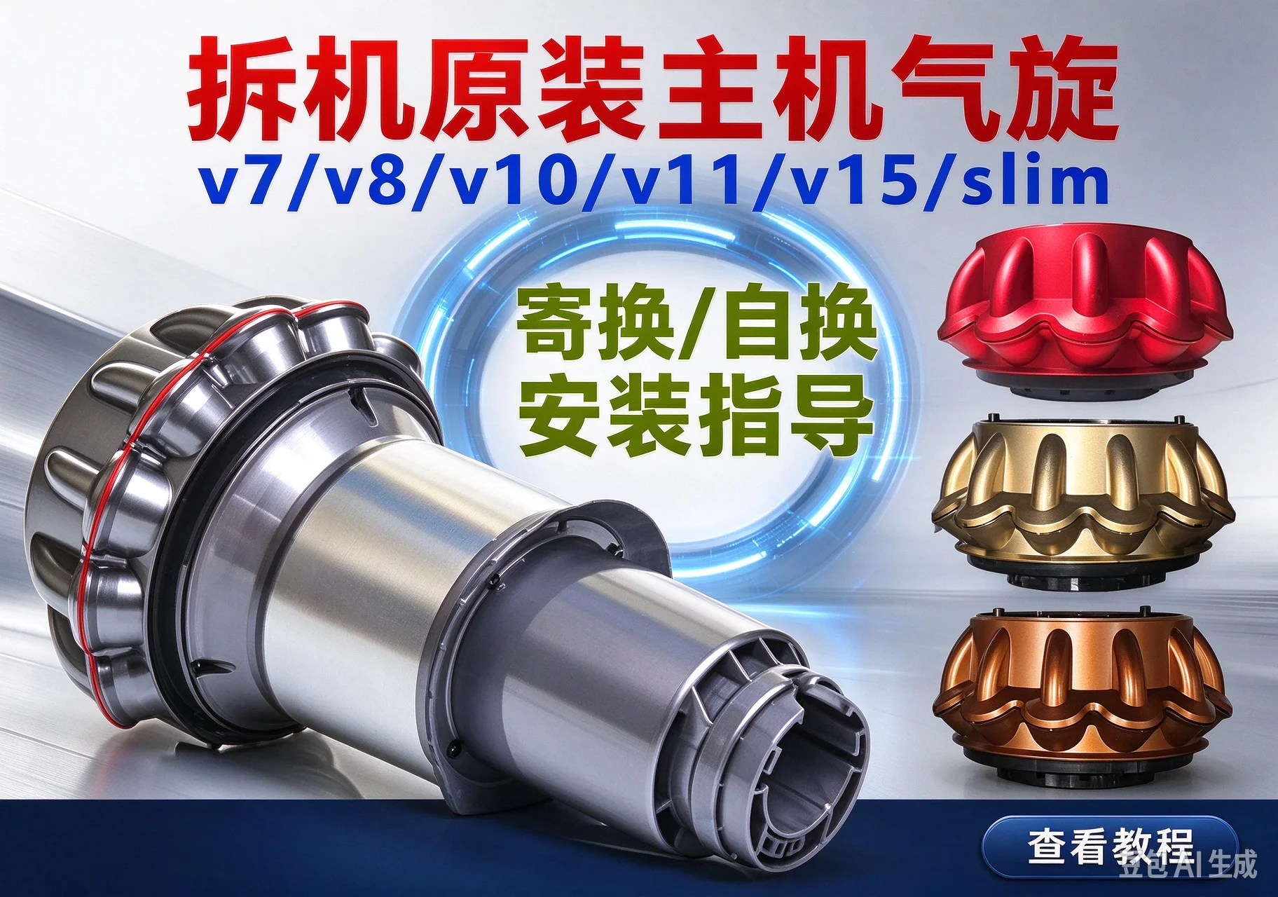 For V10 SV12 Wireless Vacuum Cleaner Parts Compatible Cyclone Cover Replacement for Suction Power Recovery