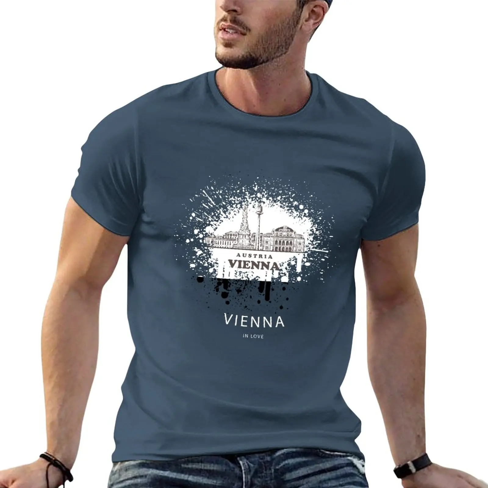 Vienna Austria in Love Vienna T-Shirt animal prinfor boys funnys blanks Men's cotton t-shirt