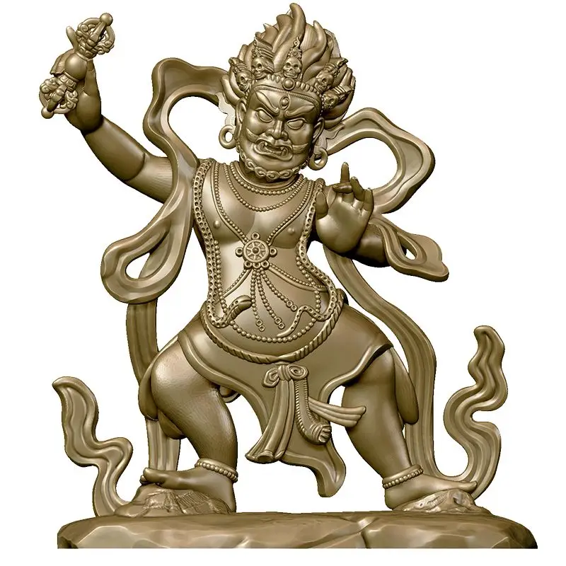 Vajrapani Bodhisattva Statue—Pure Brass Figurine for Home Worship and Decoration