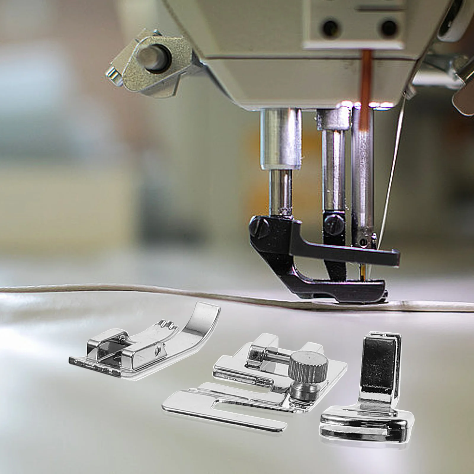 16 قطعة أجزاء ماكينة الخياطة أقدام الضغط المعدنية للاستخدام المنزلي والصناعي مقاومة للاهتراء استبدال خياطة الملحقات