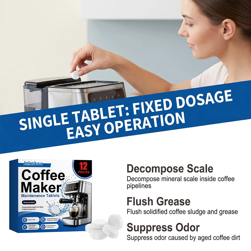Coffee Maker Cleaning Tablets Fast-Dissolving Formulas Drip Coffee Makers
