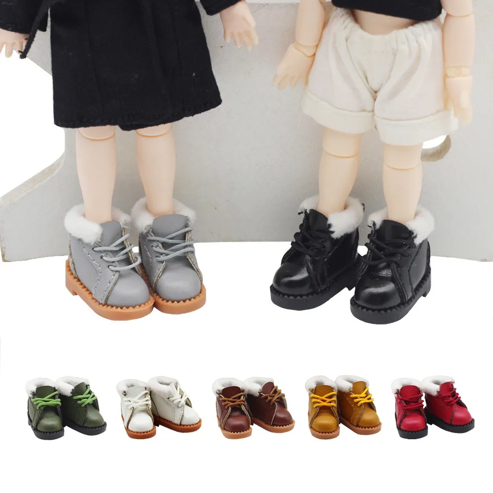 3.2cm 1/8 BJD Handcrafted Doll Winter Boots For 1/6 Blythes OB22 ob24 Dolls Shoes Clothing Doll Accessories