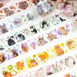 Washi Tape Cat And Flower Decorative Adhesive Tape For Journaling Scrapbooking Supplies