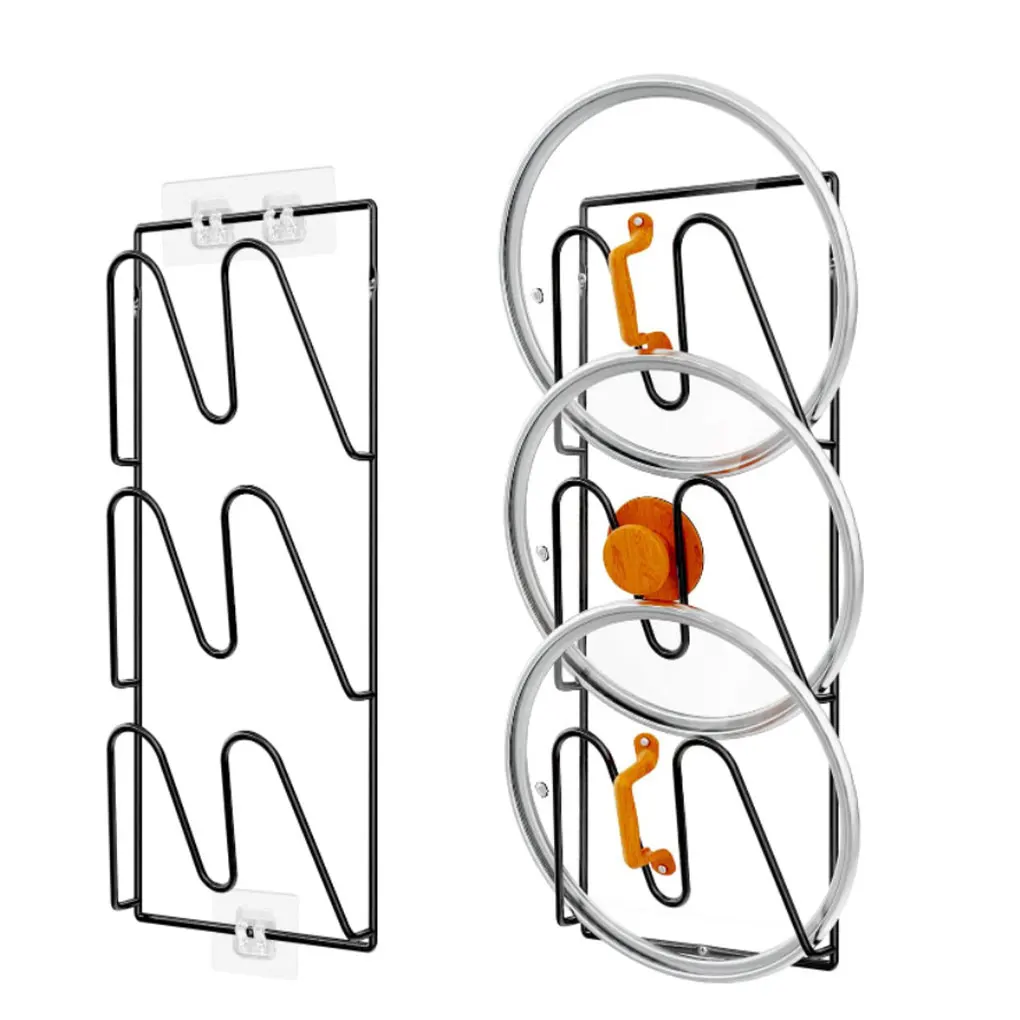 

Durable Pot Lid Holder Rack For Efficient Kitchen Storage 3 Tier 3 Tier Metal Pot Lids Holder