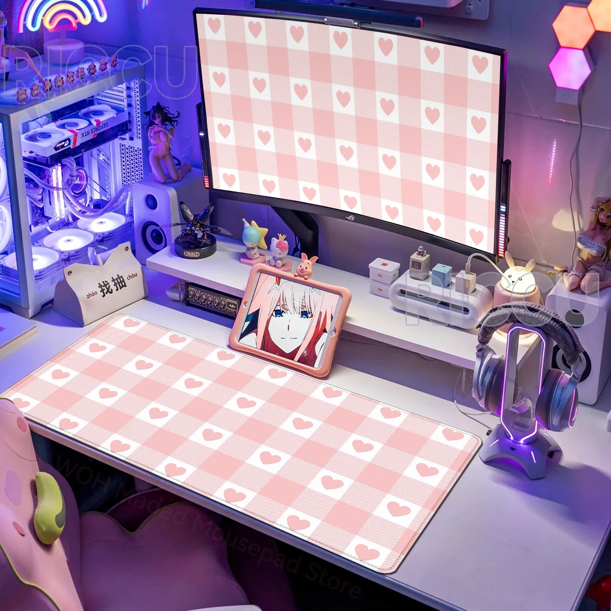 

Mouse Pad Gamer Cute Heart XL Computer Home Large Mousepad XXL MousePad Carpet Natural Rubber Desktop Mouse Pad Grid Mouse Mats