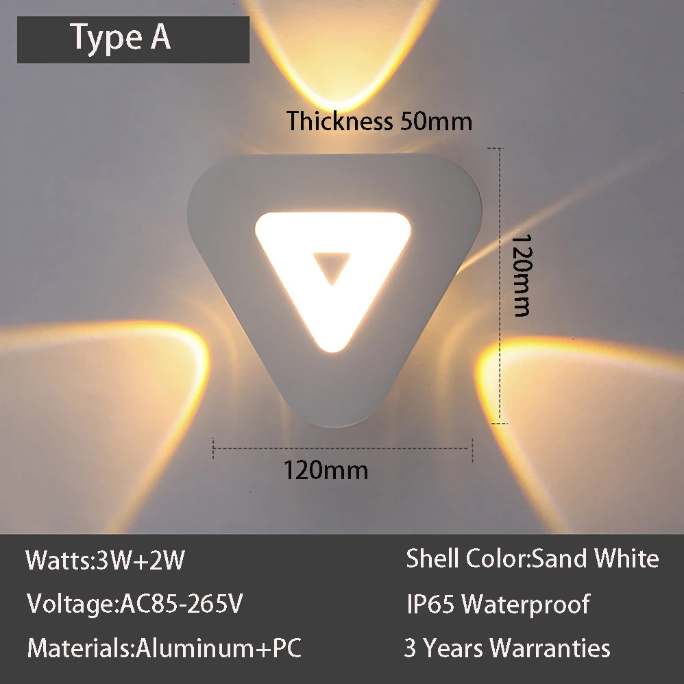 Imagem -05 - Impermeável Moderno Estilo Minimalista Alumínio Led Lâmpada de Parede Varanda e Jardim Luzes Lâmpadas Interiores e Exteriores Ac85 265v 3w 6w 9w 2w Ip65