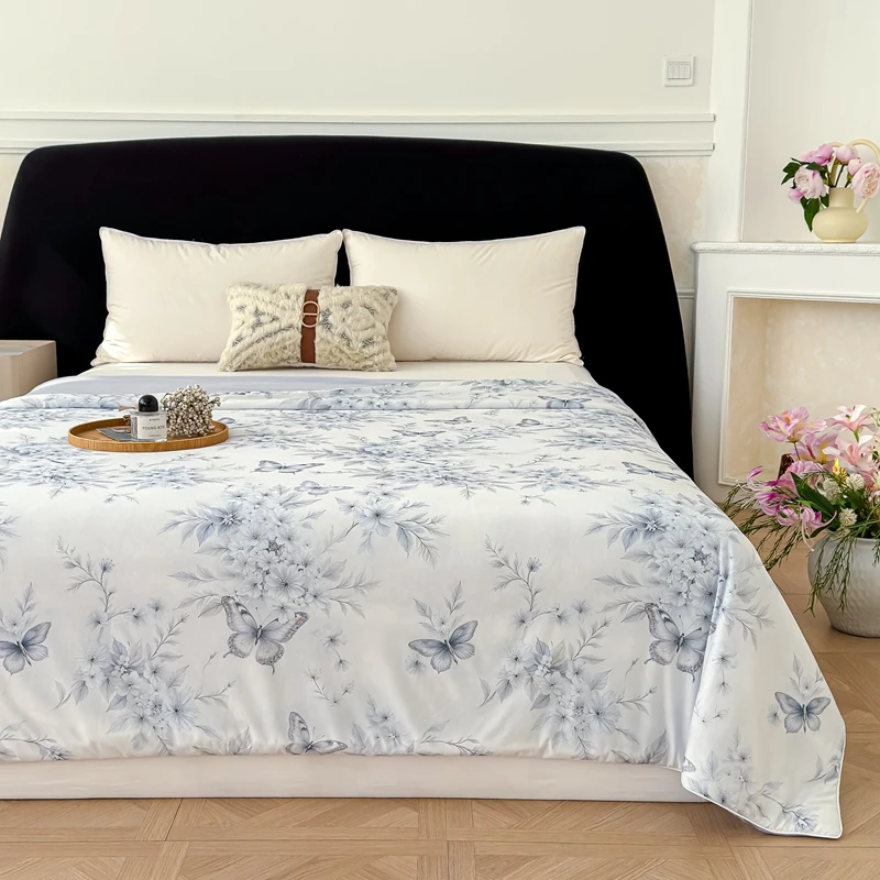 Coolling Smooth Summer Quilt Single/Queen Size Bedspread Skin-friendly Digital Printed Quilted Duvet for Summer edredon 여름이불