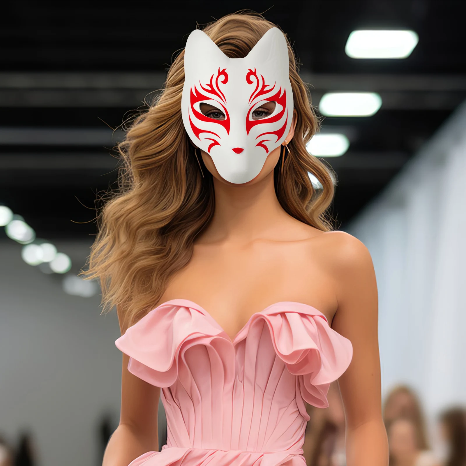 

Blank Animal Mask 2Pcs Halloween Craft Kit Unpainted Half Face Masquerade for Men Women DIY Decoration Cosplay Party Accessory