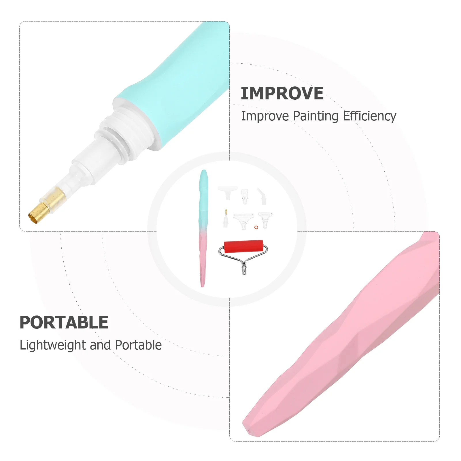 1 Zestaw Narzędzi do Malowania Cyrkoniami: Pióro do Malowania Cyrkoniami z Plastikową Końcówką, Wałek do Cyrkonii, Narzędzie do DIY, Malowanie Cyrkoniami, Ozdoby do Paznokci, Precyzyjne Cyrkonie