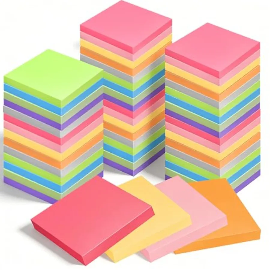 

Pack of 3x3 Inch Sticky Notes Self-Stick Memo Pads - 3240 Sheets in Total! Great for Home, Office and School