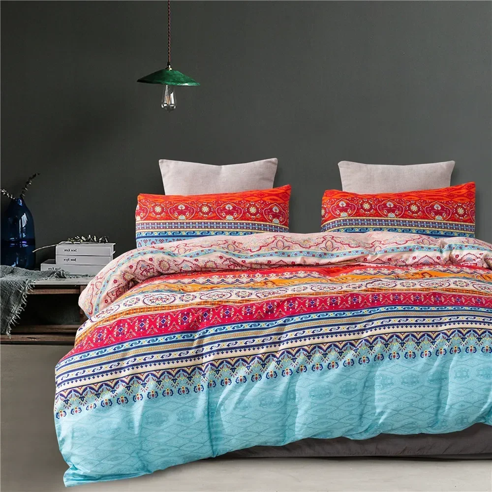 Bohemian Style Bedding Set Mandala Floral Printed Duvet Cover Pillowcase Germany Single Double Queen Super King Size 3pcs Sets