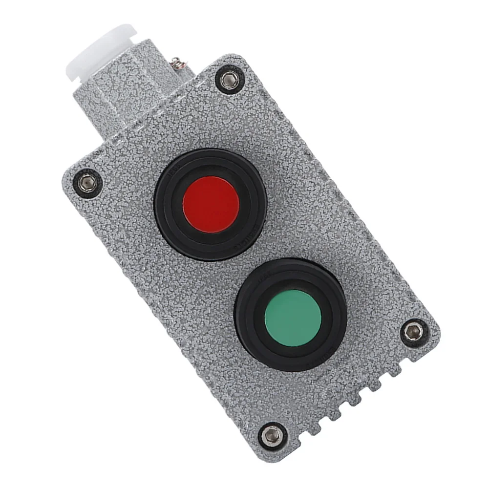 

Explosion Proof Button Box Dual Push Button Switch 220V 380V 10A IP65 Rated Aluminum Housing G3/4 Conduit Entry