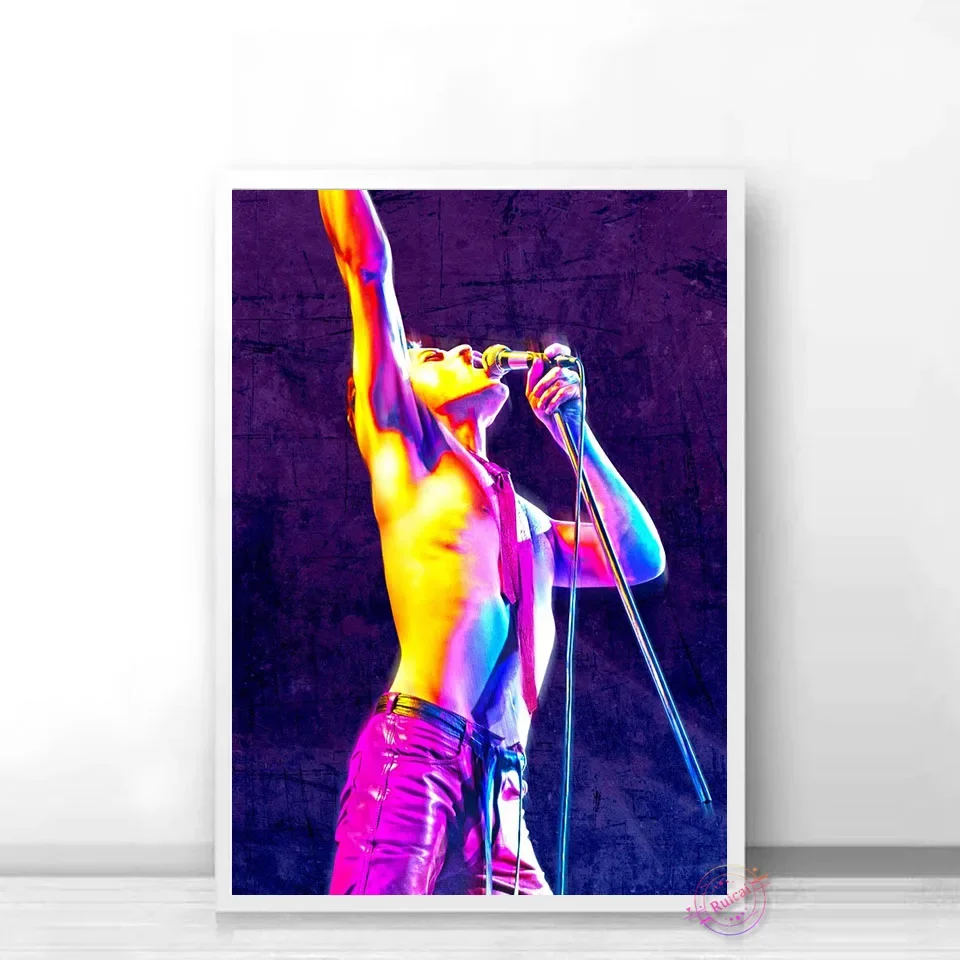 Freddie Mercury Music Poster Singer Star Canvas Painting Decorative Prints Wall Pictures For Living Room Home Decor