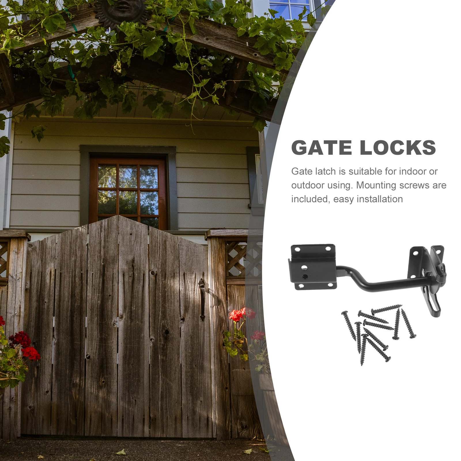

144 Hinge Latch Galvanized Lock Door Buckle Gate Latches Wooden Gates Metal Carbon Steel Heavy Duty