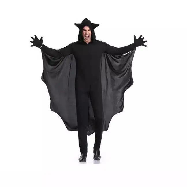 ชุดแฟนซีปีศาจแบลล์อีวิล ชุดค้างคาวสำหรับฮาโลวีน ชุดคอสเพลย์สำหรับพ่อแม่ลูก ชุดสำหรับใส่ไปบาร์ ทำจากวัสดุ PU ลายดอกไม้