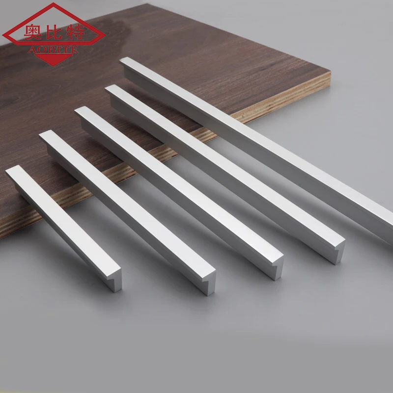 AOBT Silver Kitchen Cabinet Storage Drawer Handles Long Closet Dressers Cabinet Cupboard Pulls Wardrobe Door Handle Hardware