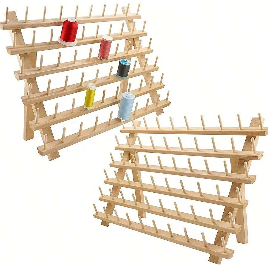30/60 Spulen Holzfadenständer Fadenhalter Organizer Garn Aufbewahrung Nähgarn Aufbewahrungsregal Spulenhalter zum Nähen