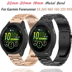 22mm 20mm 18mm Metal Band for Garmin Forerunner 55 265 165 965 255 955 Venu 3 2/Active 5/Vivoactive 5 Stainless Steel Strap Belt