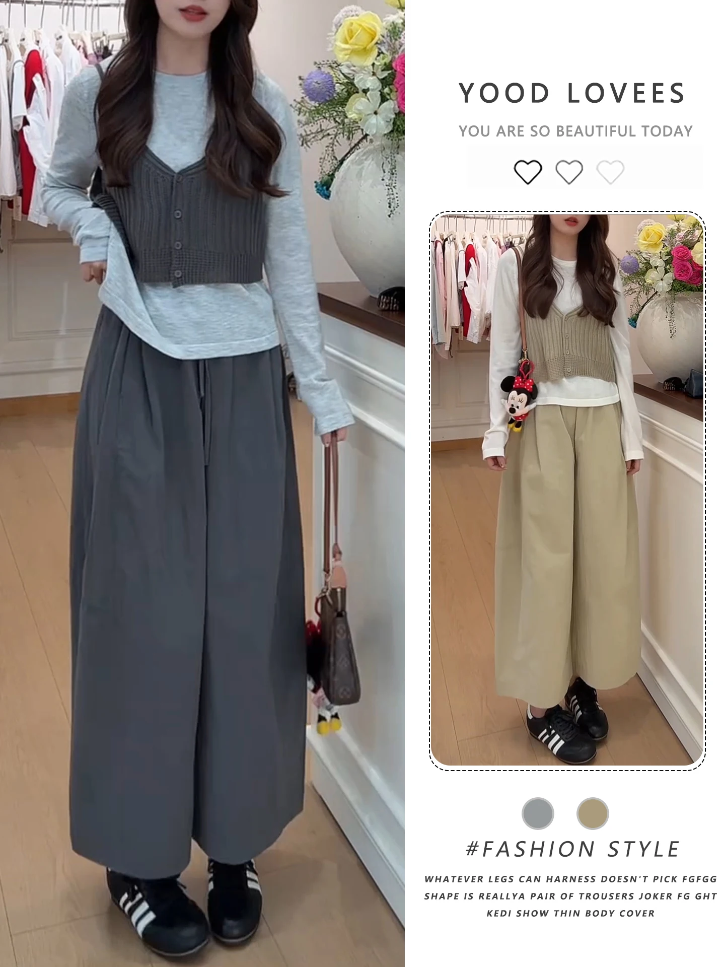 

Spring Autumn Korean Style Fashionable Youthful High-End Three-Piece Set Elegant Sisterly Feel Comfortable Long Sleeve round ...