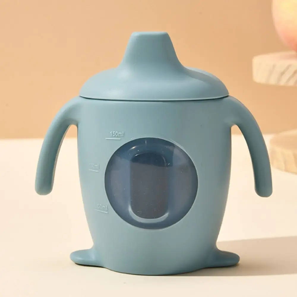 

Simple Penguin Shape Baby Silicone Sippy Cup Silicone Learning Cup Cartoon Water Bottle BPA Free Visible Transparent Cups Toddle