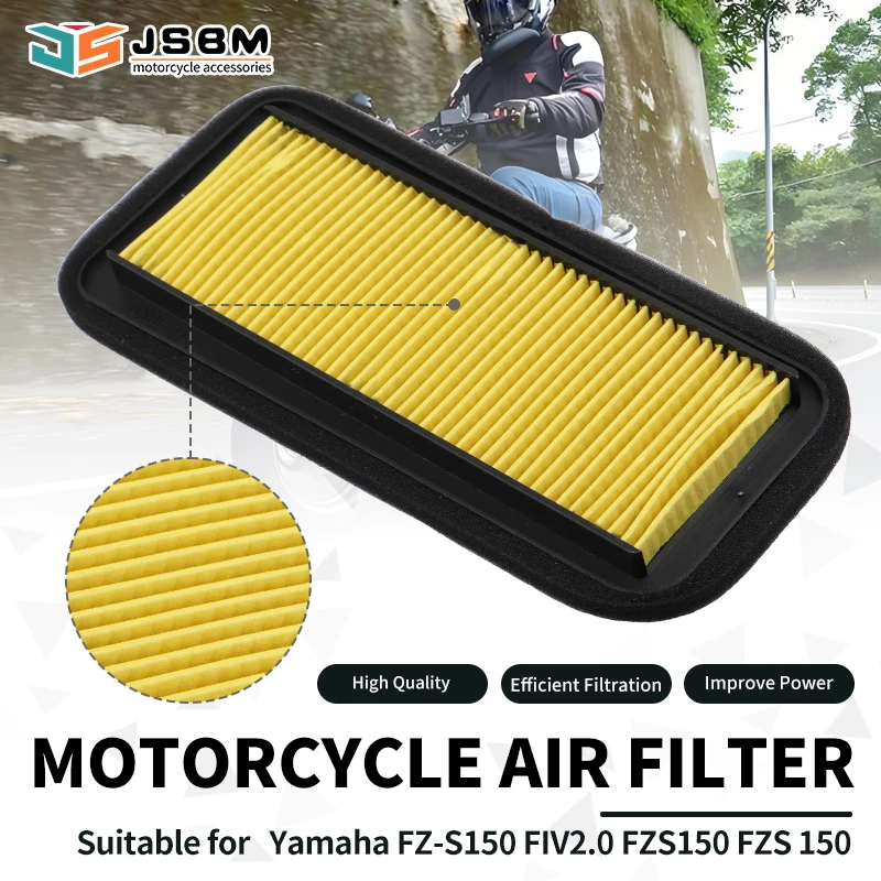 

JSBM Motorcycle Accessories Air Filter For Yamaha Fz 16 Fazer Fi 2.0 Fz 16 3.0 2016 2017 - 2022 FZS150 FZS 150 FZ-S150 FI V2.0