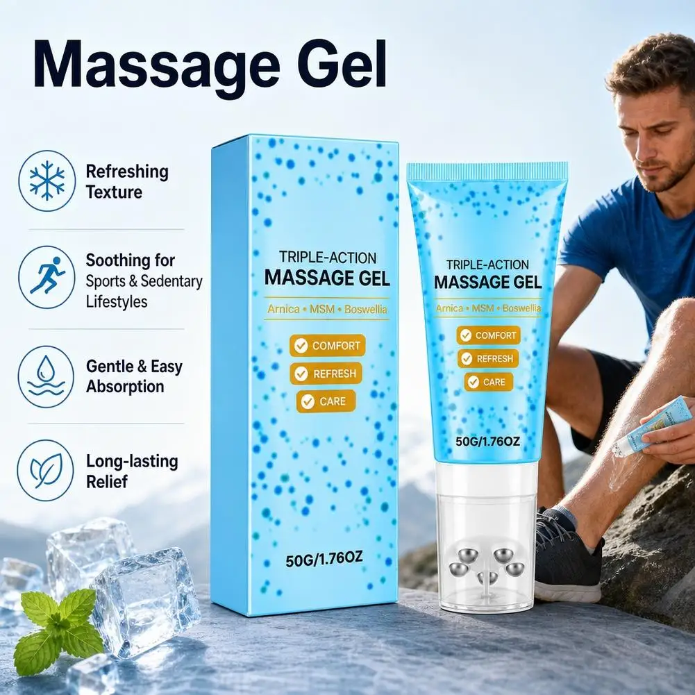 Sports Muscle Soothing Massage Gel with Roller Ball Refreshing Stretch Massage Gel Soothing Muscle Care Easy Absorption