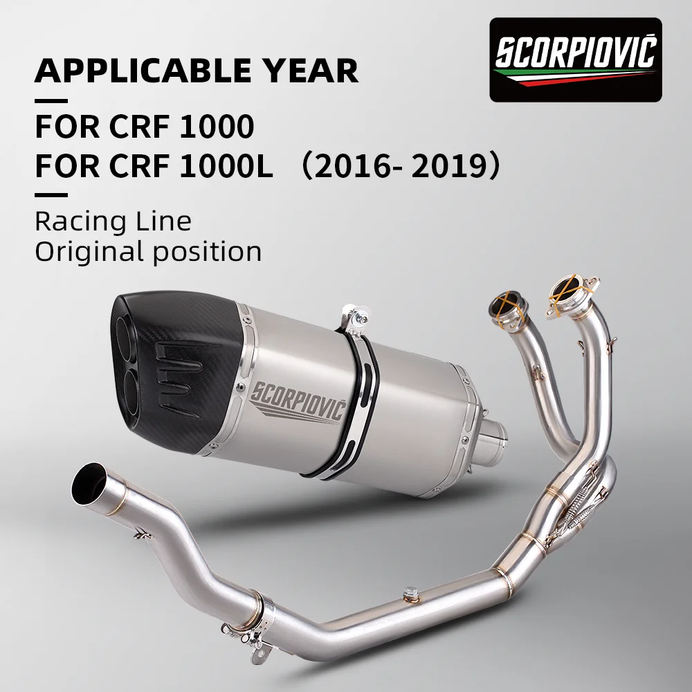 

Motorcycle Engine Exhaust Muffler System Front Link Pipe for CRF1100 Africa Twin,CRF1000L Full exhaust system 2016-2019