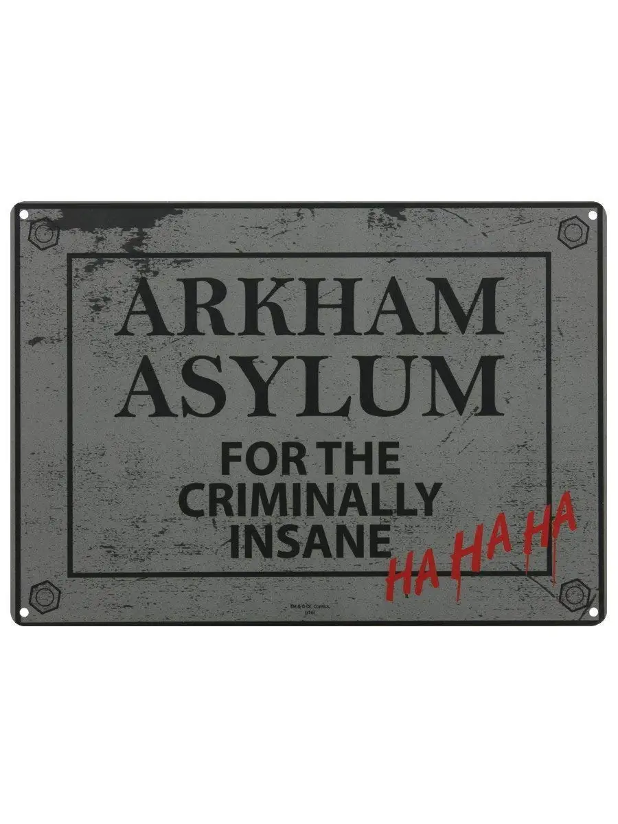 Metal Signs Arkham Asylum Wall Decro | Indoor/Outdoor | 12 x 8 inch Tin Sign Vintage Look