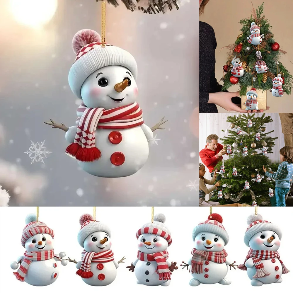 

Acrylic Cartoon Christmas Snowman Pendant for Party Christmas Tree Atmosphere Decoration Christmas Home Wall Decoration Navidad