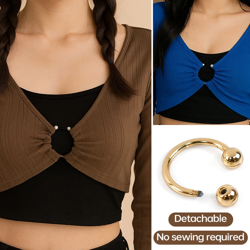 

2/5/10Pcs 15-60mm U-shaped Rings Metal Buckles Bag Double-headed Screw Clasp Hat Shoes Decor Loops Button DIY Sewing Accessories