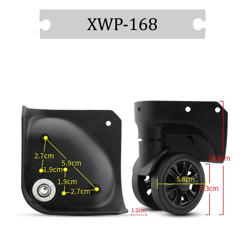 For XWP Black Universal Wheel Replacement Suitcase Silent Smooth Shock Absorbing Durable Convenient Accessories Caster Wheels