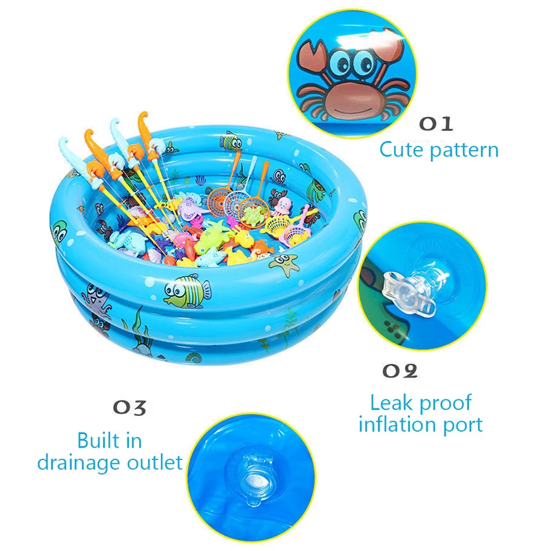 

Toy Fishing Pond Set Water Play Fish Pond Double Round Pond Stall Pond Children's Fish Pond