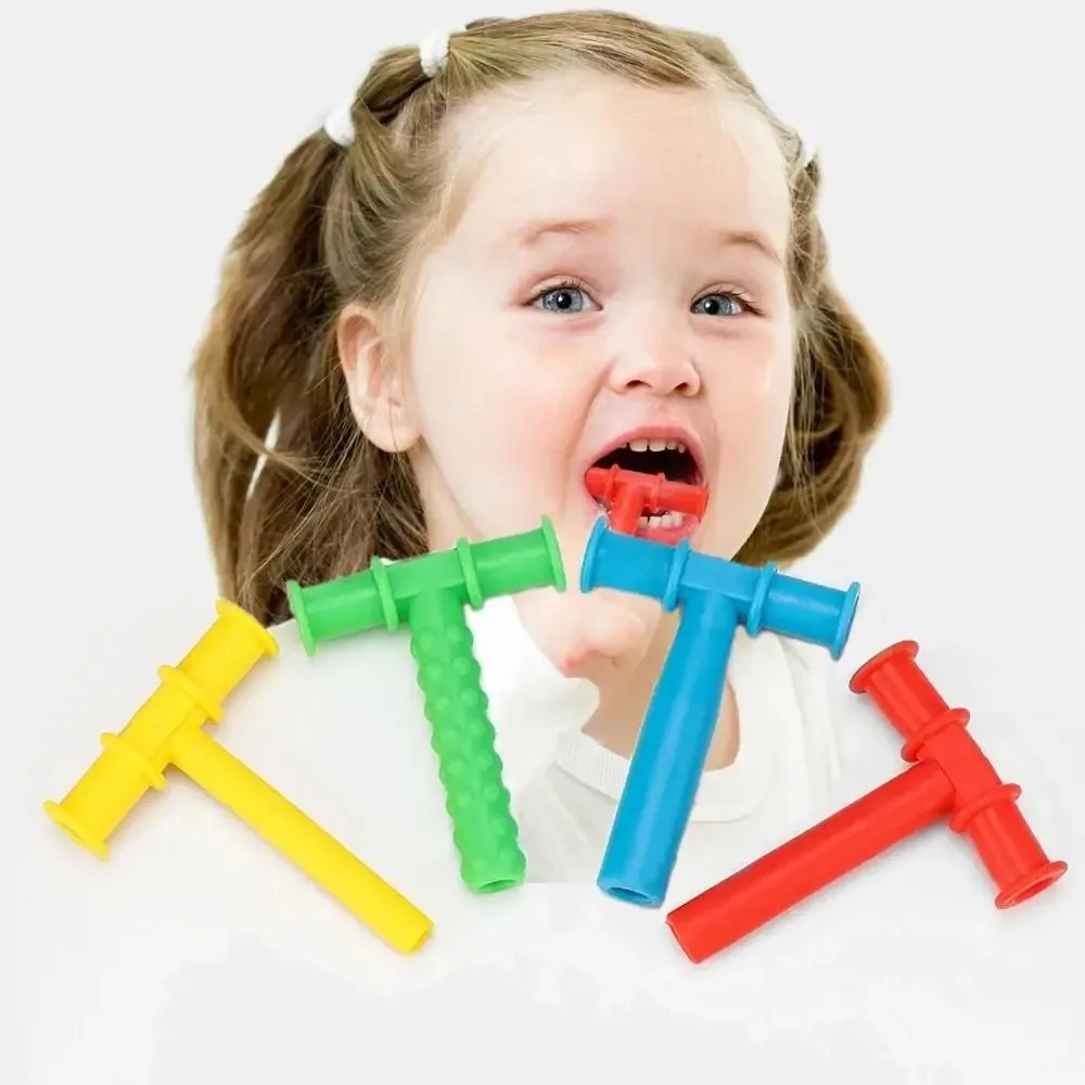 Kids Chewing Tube for Speech Therapy Teeth Massager Autism Sensory Chew Tool Children Oral Muscle Rehabilitation Training Aid