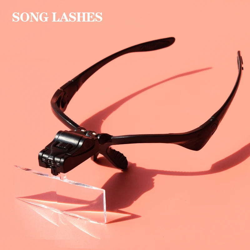 

Song Lashes Black Glasses Magnifier Led Reading Magnifier Firmly Convenience and Efficiency Eyelashes Extensions Tools