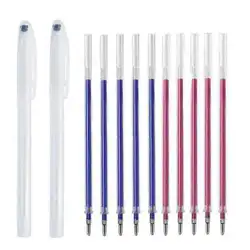 11/12pcs Fabric Marker Heat Erasable Pen Refill Set for DIY Patchwork Dressmaking High Temperature Disappearing Washable Handle