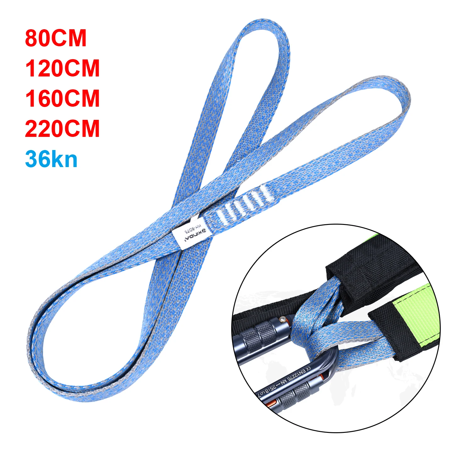 Polyethylene Fiber Flat Belt Rope, Outdoor Mountaineering And Climbing Wear-Resistant And Load-Bearing Protective Flat Belt Ring