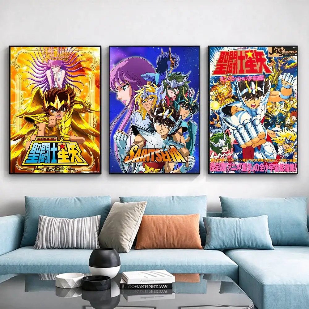 Classic Japan Anime Saint Seiya Poster Waterproof Wall Art Sticker For Bar Living Room Vintage Decor High Quality Print